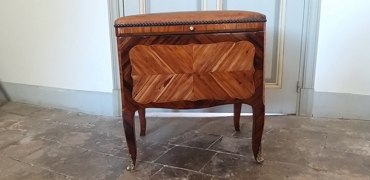 Rare Tabouret Coffret Louis XV-photo-4