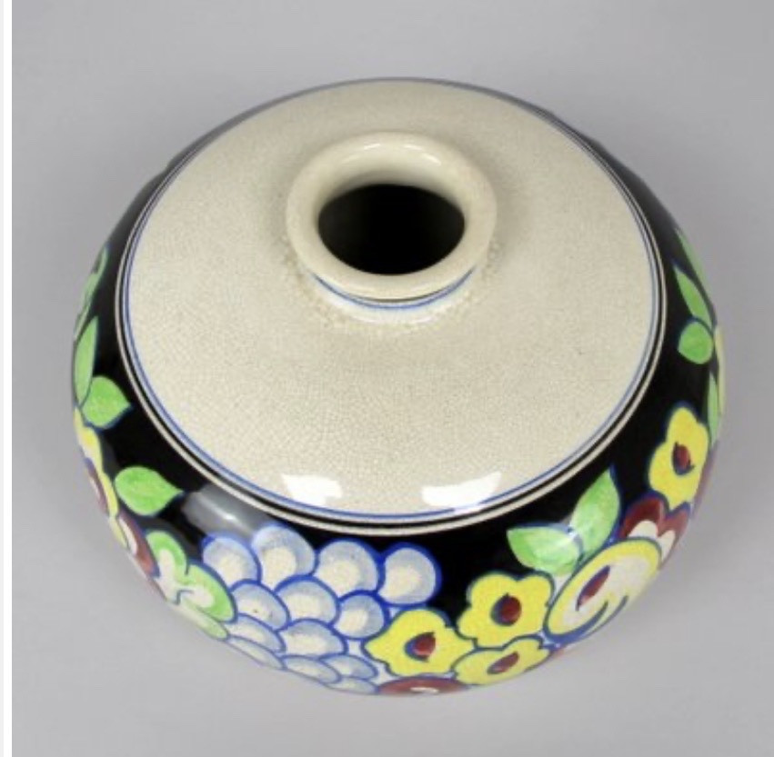 Art Deco Sainte Radegonde Earthenware Vase 1925-photo-2