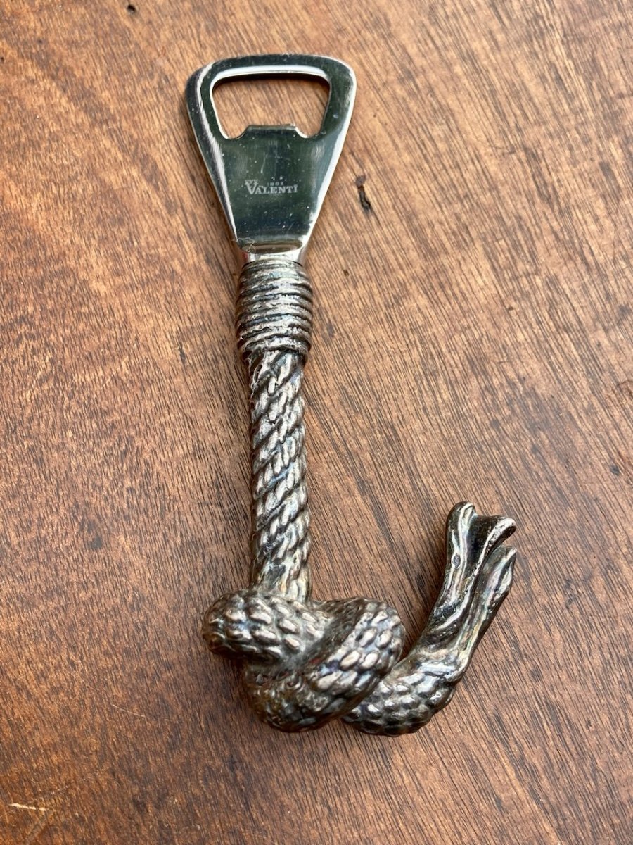 Valenti, Circa 1970 Silver Metal Rope Bottle Opener Dlg Maria Pergay Or Jean Despres-photo-2