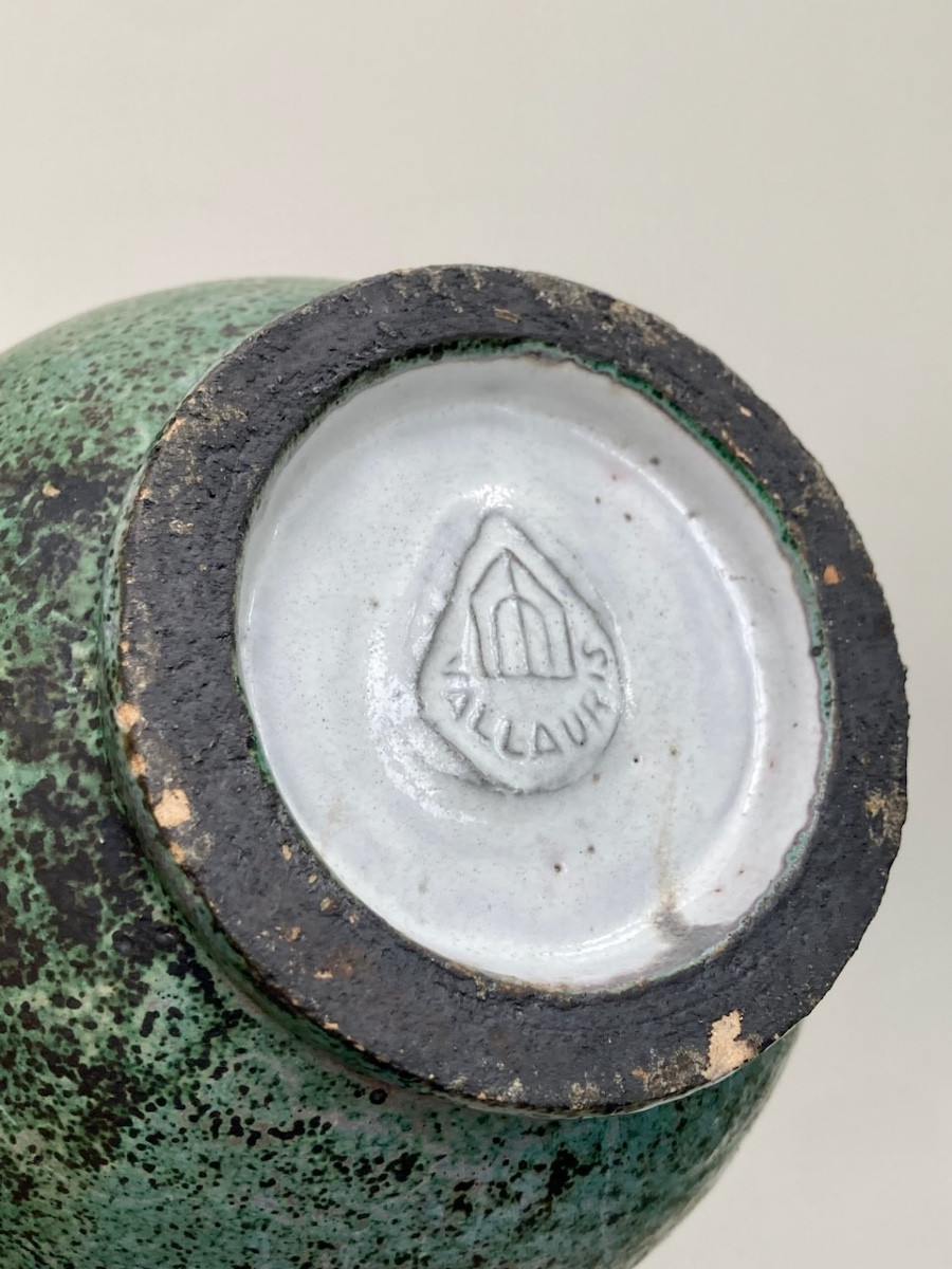 Jean Derval (1925-2010) Vase à Anses Vallauris Atelier Du Portail Circa 1960 Era Capron-photo-1