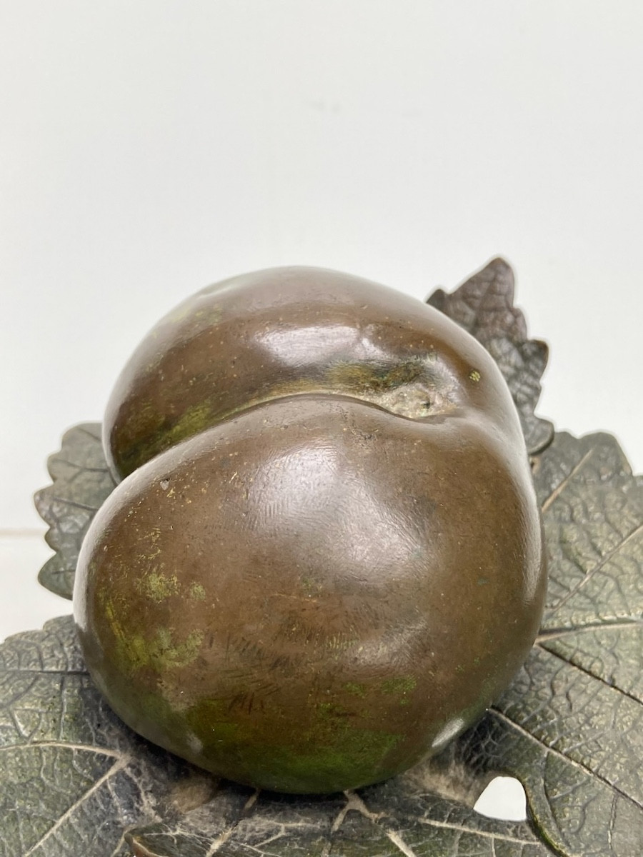 Surrealist Bronze "apple" Circa 1980 Dlg Lalanne -photo-1