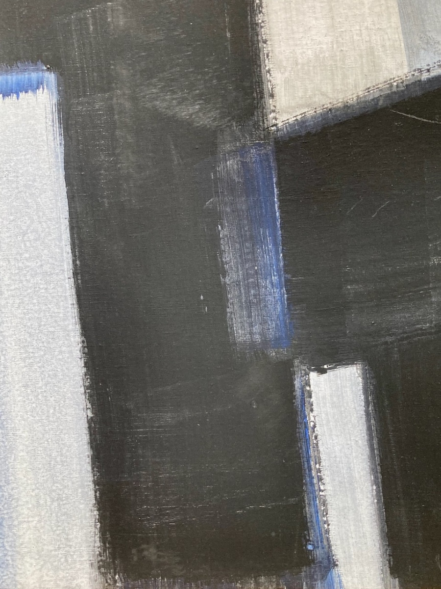 Nicolas Carrega Tableau abstrait de 1974 époque Soulages-photo-2