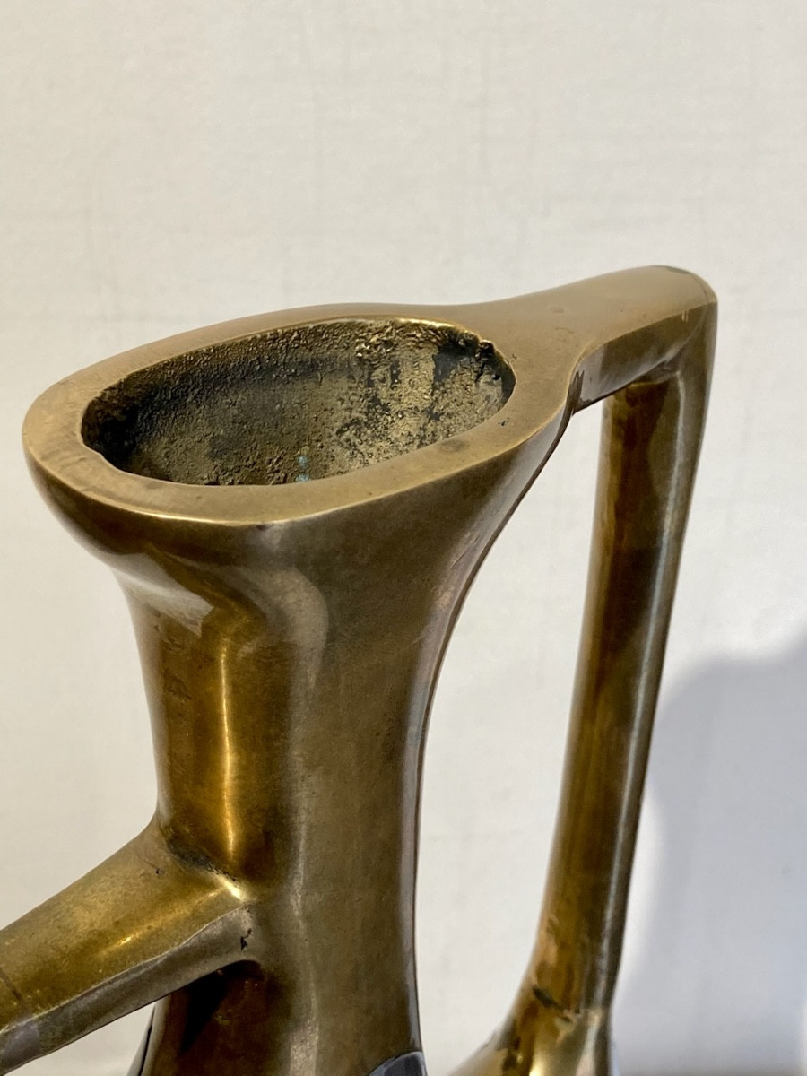 David Marshall, Free-form Vase, Cast Aluminum And Bronze, Circa 1970-photo-2