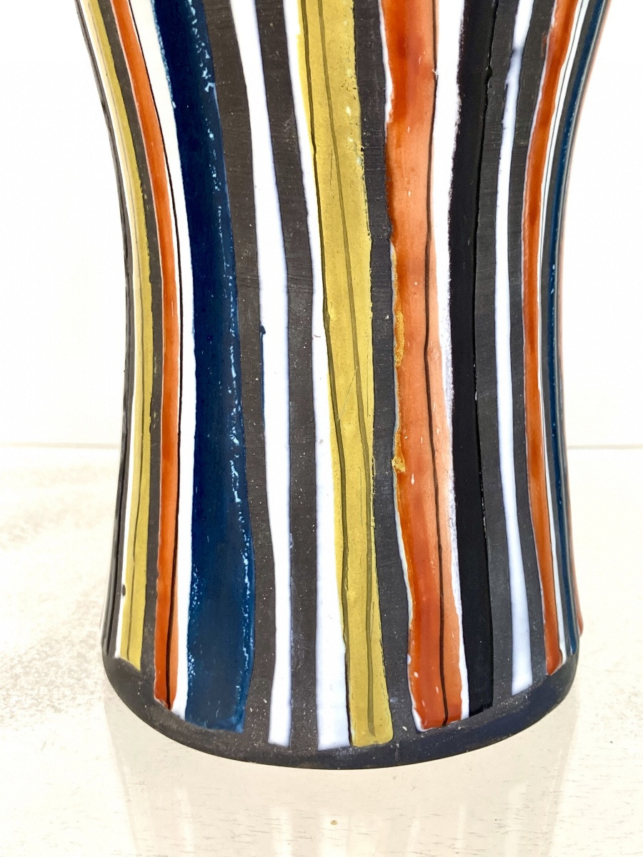 Roger Capron (1922-2006) vase diabolo décor pyjama circa 1955 Vallauris-photo-3