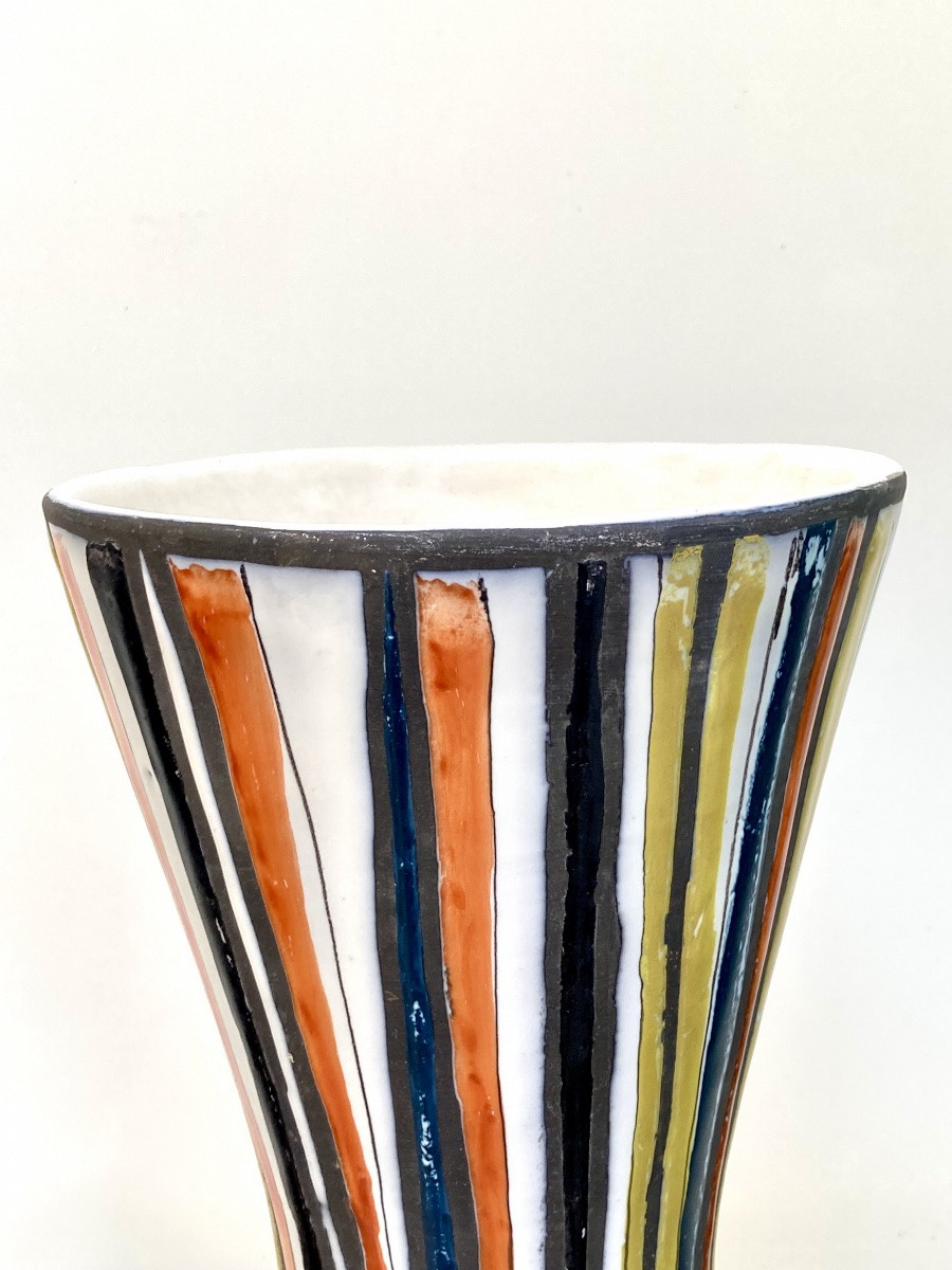 Roger Capron (1922-2006) vase diabolo décor pyjama circa 1955 Vallauris-photo-4
