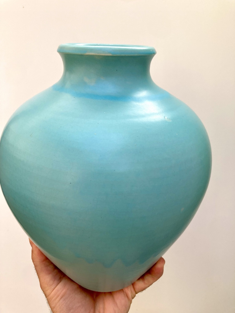 Pol Chambost (1906-1983) Enamelled Vase Circa 1950-photo-1
