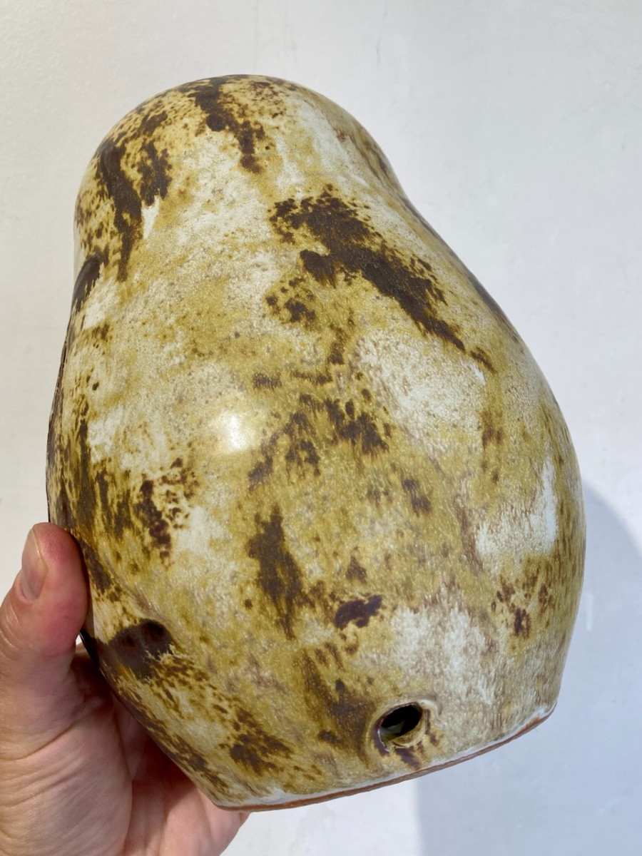 Alain Blanchard, lampe sculpture chouette en grès circa 1980 Era Vallauris La Borne-photo-3
