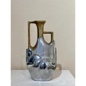 David Marshall, vase forme libre fonte d’alu et bronze, circa 1970