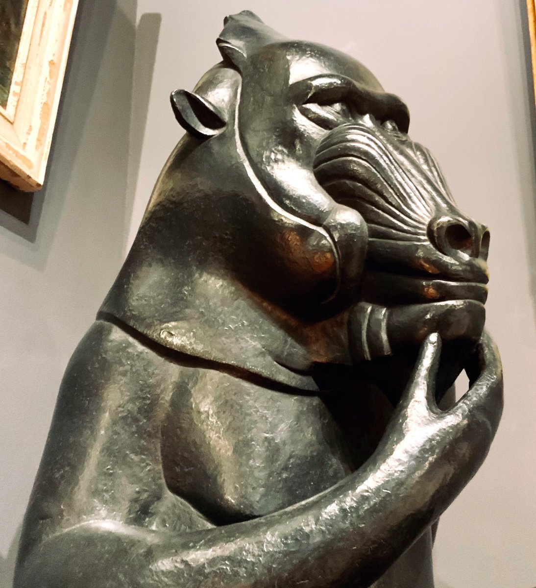 Bronze Animalier «sage Mandrill » De Florence Jacquesson -photo-3
