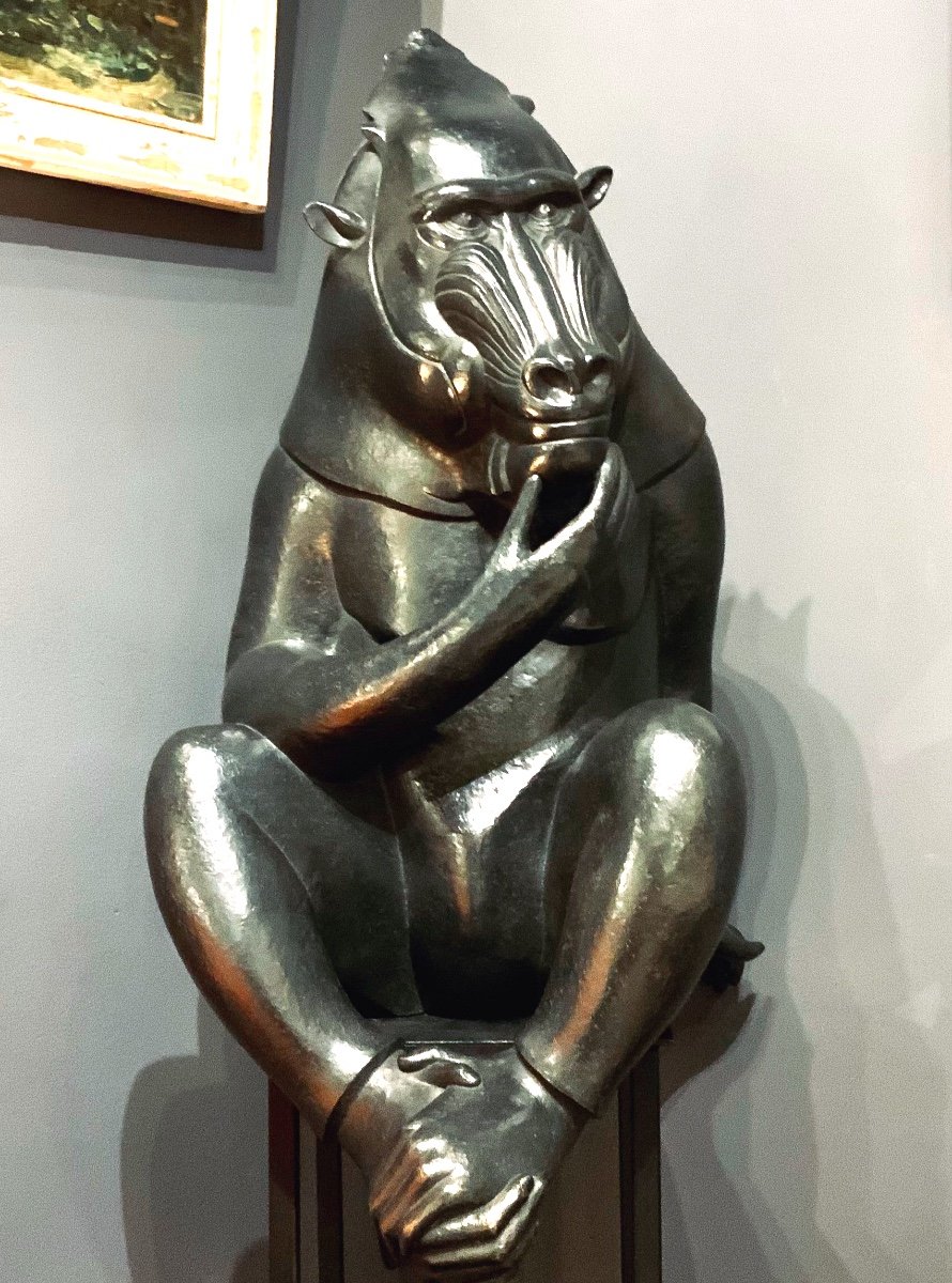 Bronze Animalier «sage Mandrill » De Florence Jacquesson 