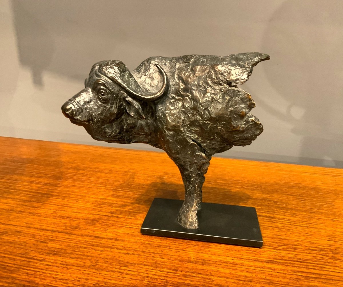 Bronze Animalier De Florence Jacquesson «fragment De Buffle »-photo-4