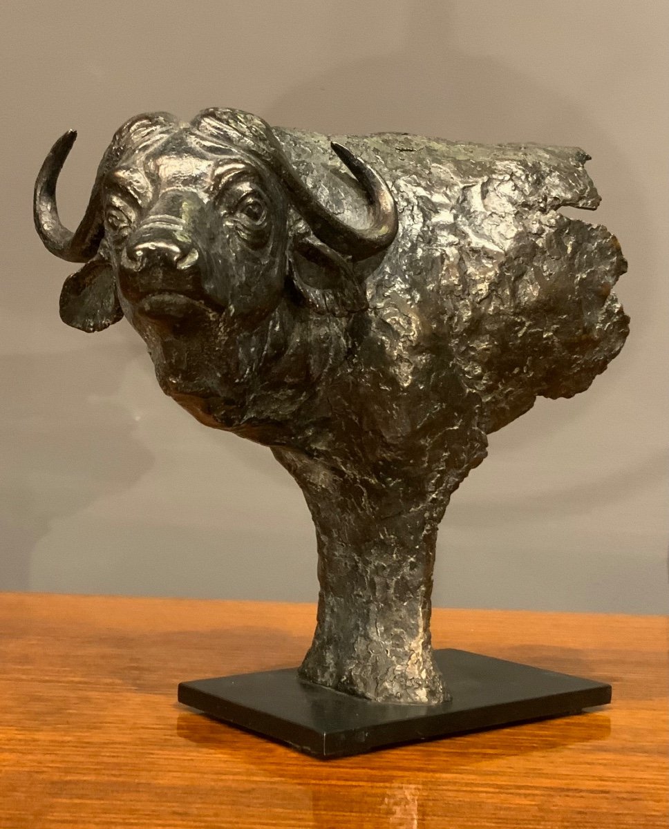 Bronze Animalier De Florence Jacquesson «fragment De Buffle »