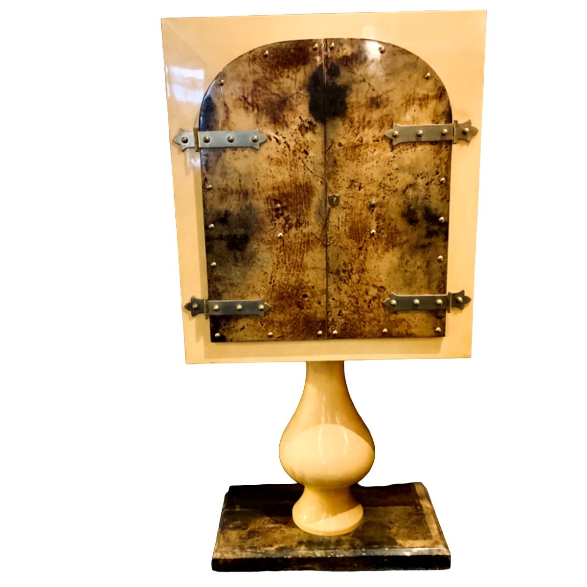 Parchment Bar Cabinet, Italian Design By Aldo Tura 1960s