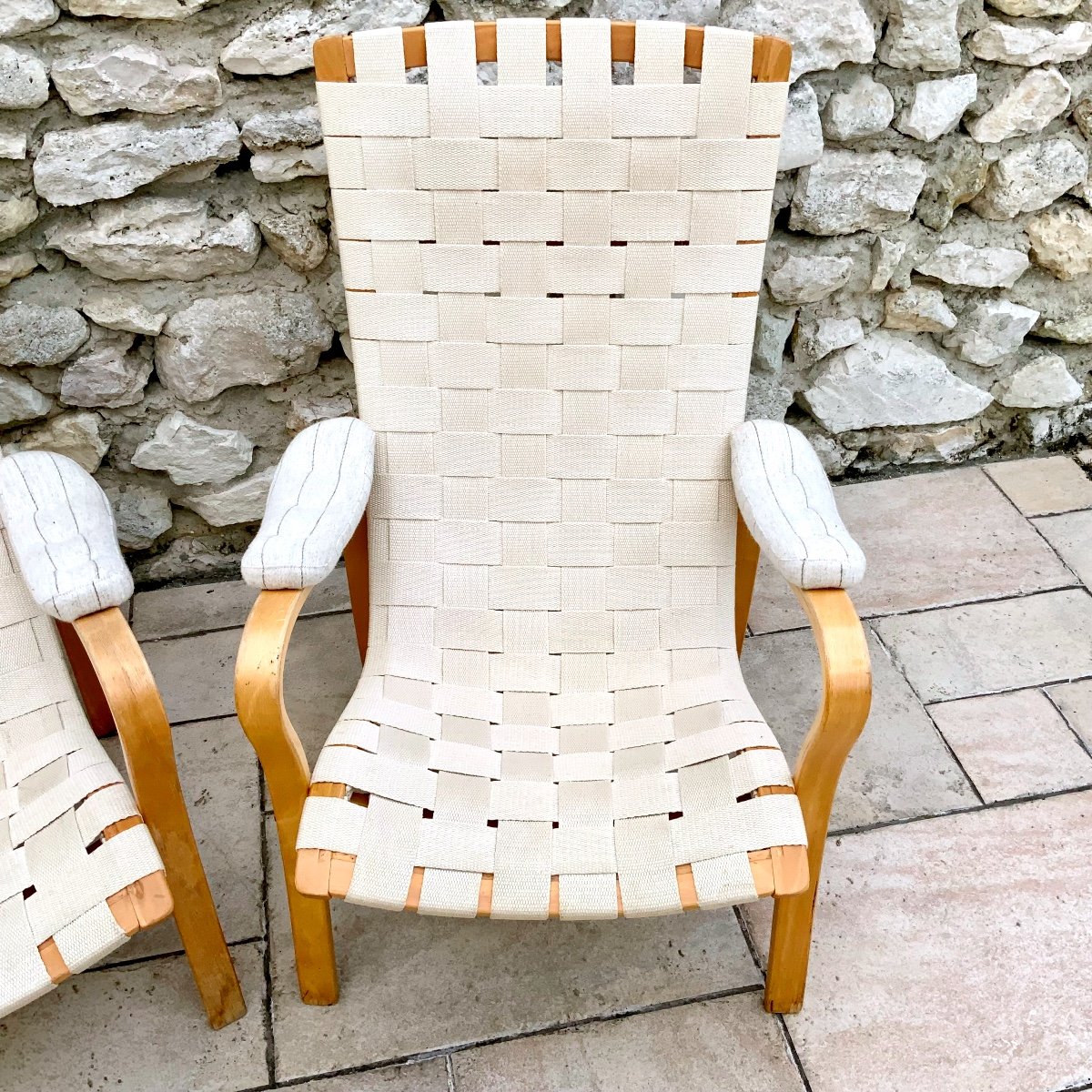 Pair Of Scandinavian Design Armchairs Years 1960/70 By Bruno Mathsson-photo-6