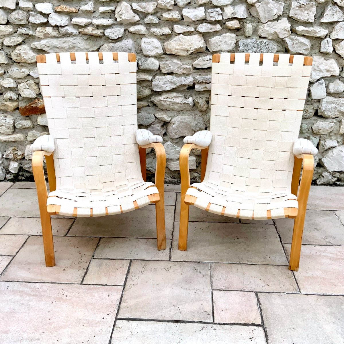 Pair Of Scandinavian Design Armchairs Years 1960/70 By Bruno Mathsson