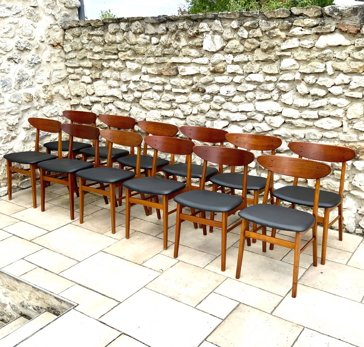 Series Of 12 Scandinavian Design Chairs 1960s-photo-2