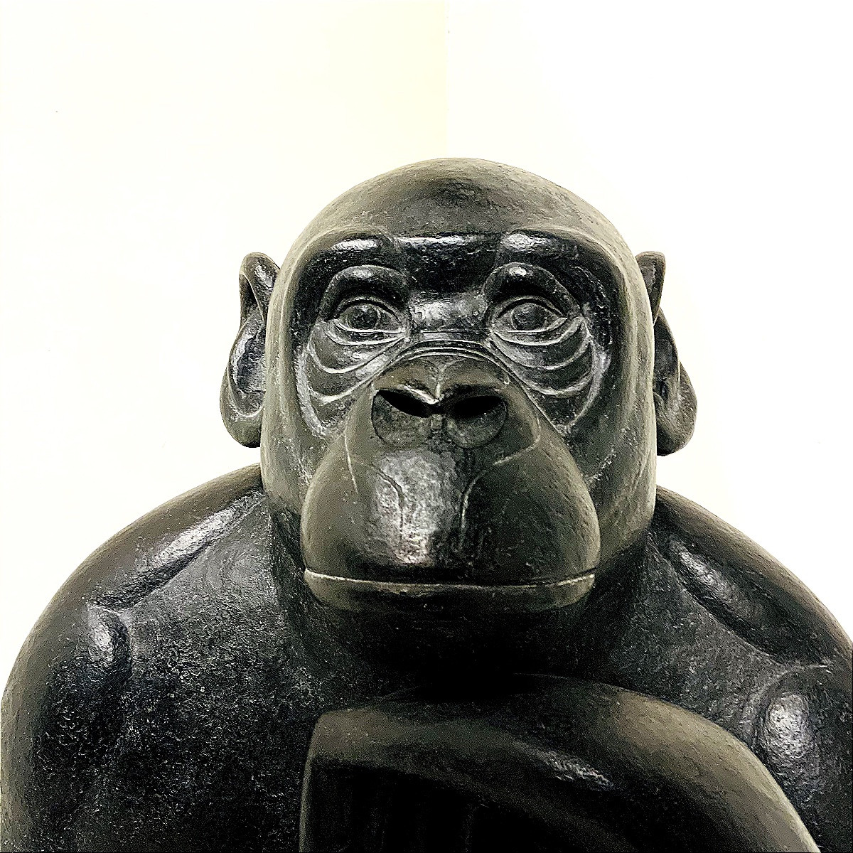 Bonobo Pensif, Sculpture Animalière En Bronze,  école Française De Florence Jacquesson-photo-4