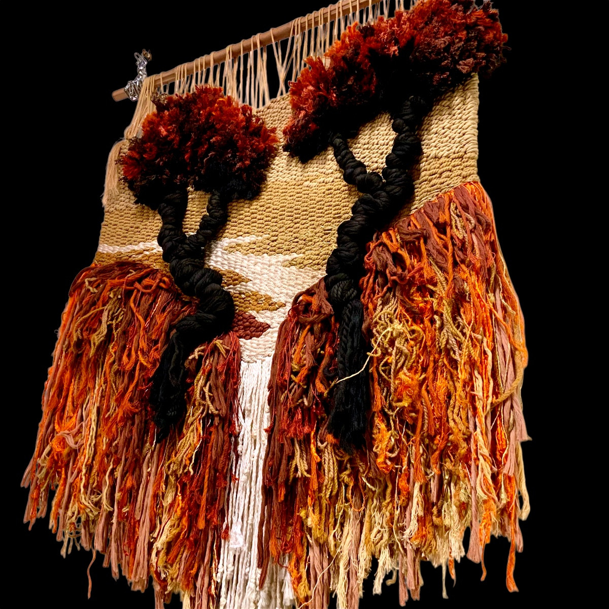 Poetic Wool Tapestry “twin Trees”, Spanish School, 1980-photo-2