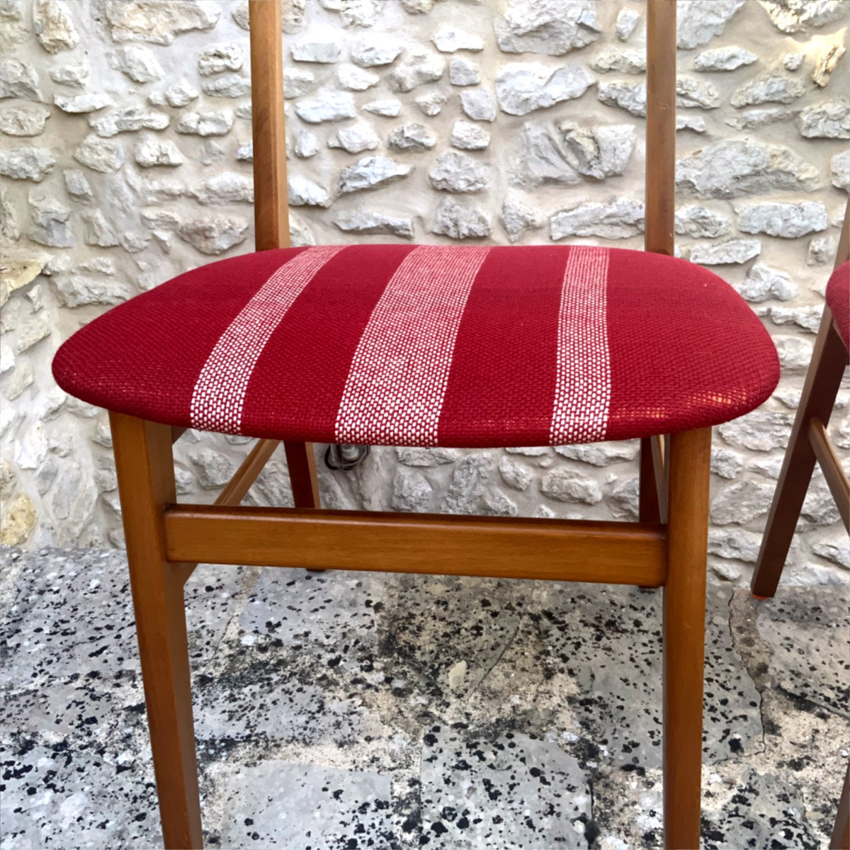 Série de 8 chaises design scandinave années 1960/70 en hêtre massif et teck-photo-7