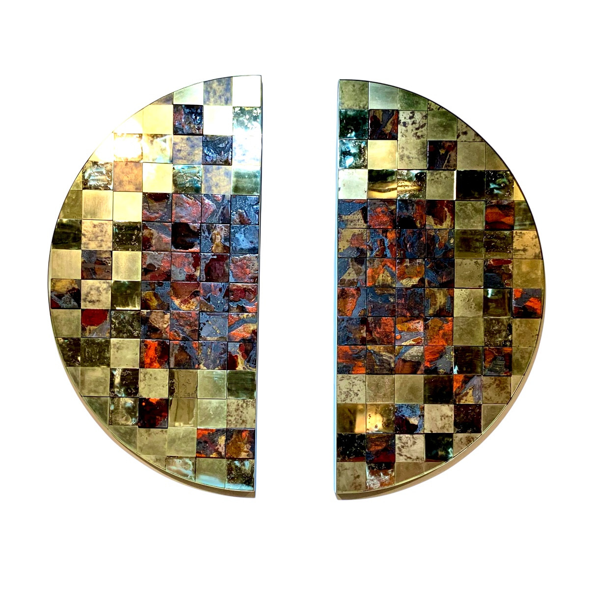 Large Brass And Ceramic Wall Panel By Stéphane Le Meur-photo-2