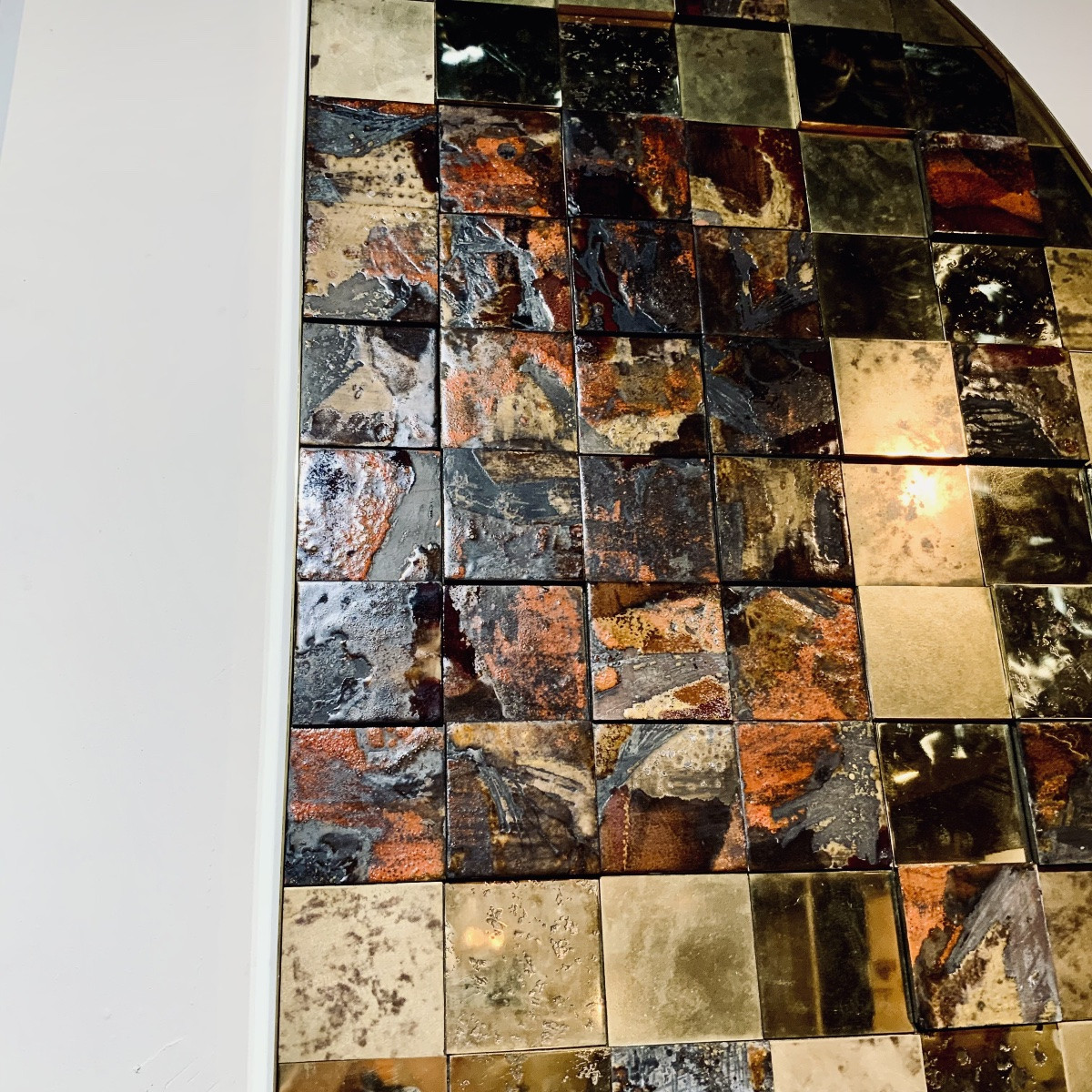 Large Brass And Ceramic Wall Panel By Stéphane Le Meur-photo-5