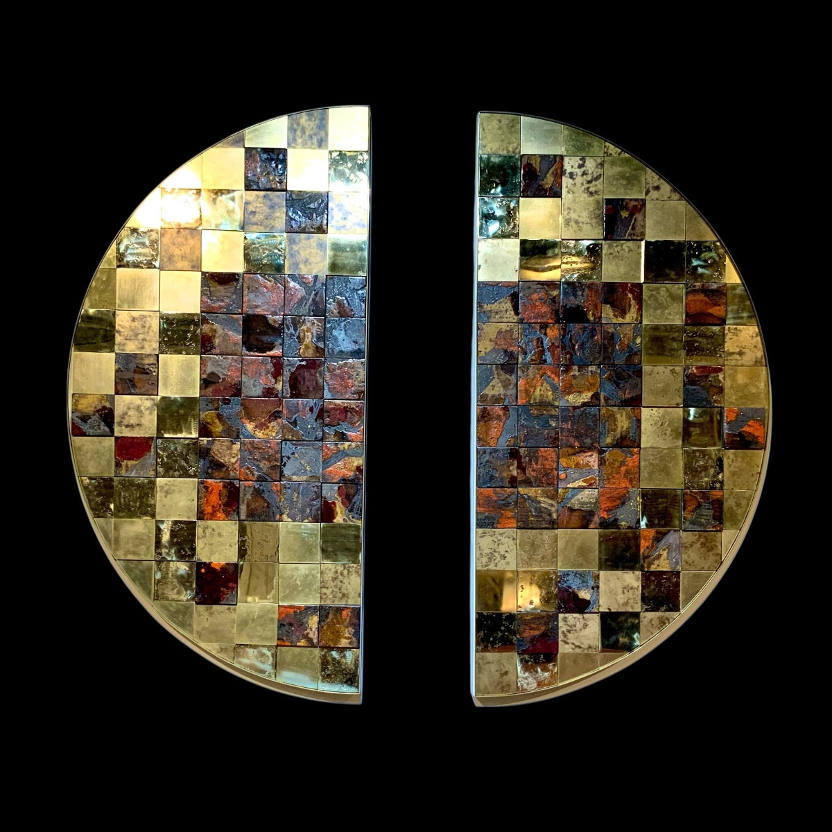 Large Brass And Ceramic Wall Panel By Stéphane Le Meur