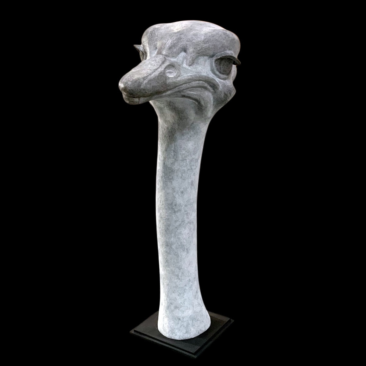 Portrait, Bronze Bust Of An Ostrich By Florence Jacquesson-photo-4