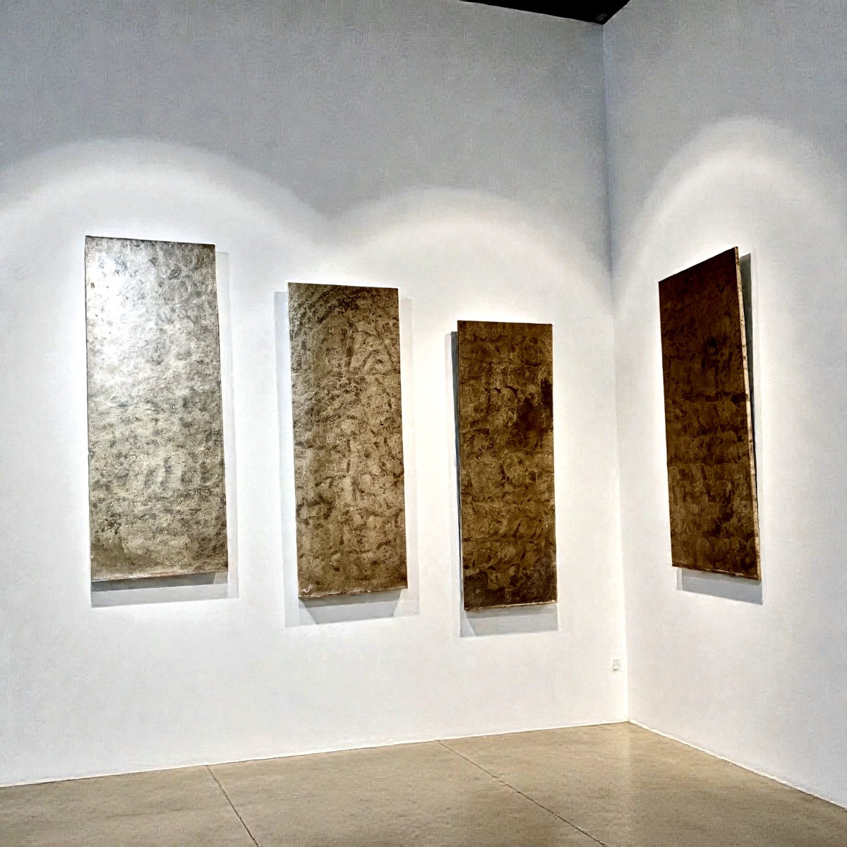 Pierre Sabatier, panneaux muraux en cuivre et étain oxydés, patinés-photo-3