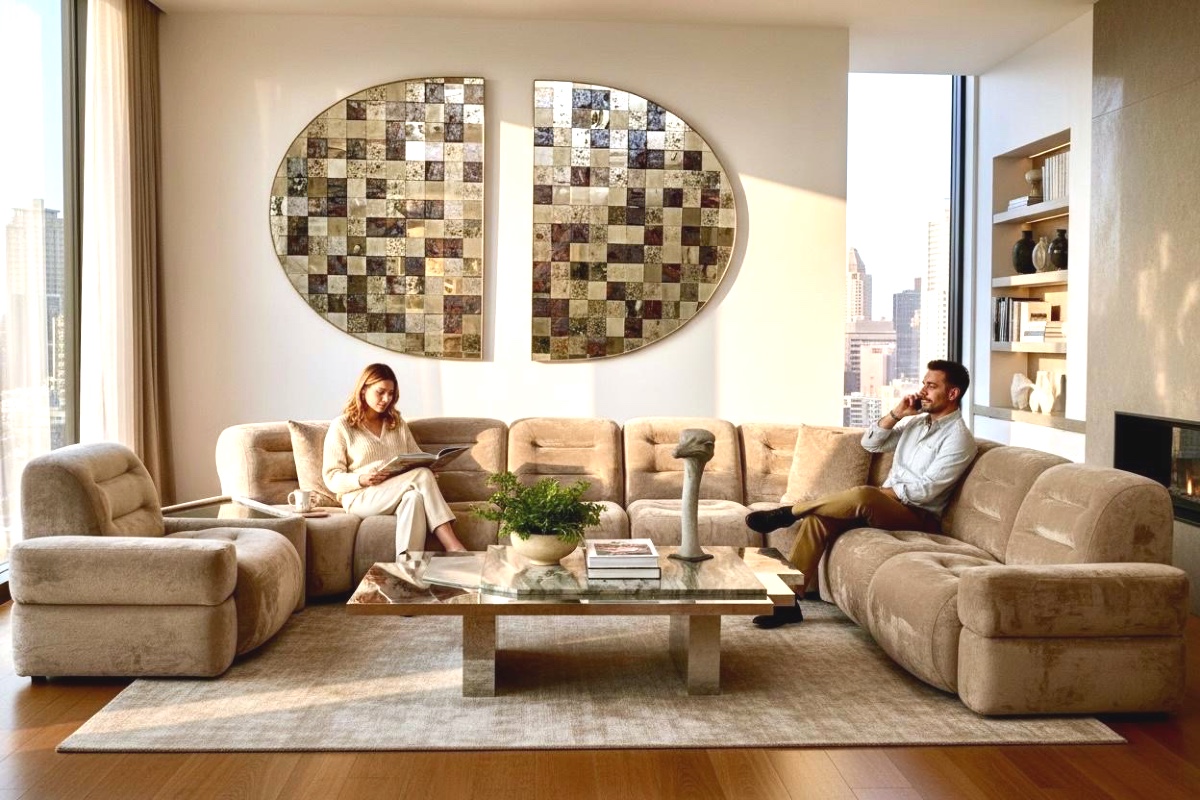 Large Modular Italian Sofa From The 1970s-photo-7