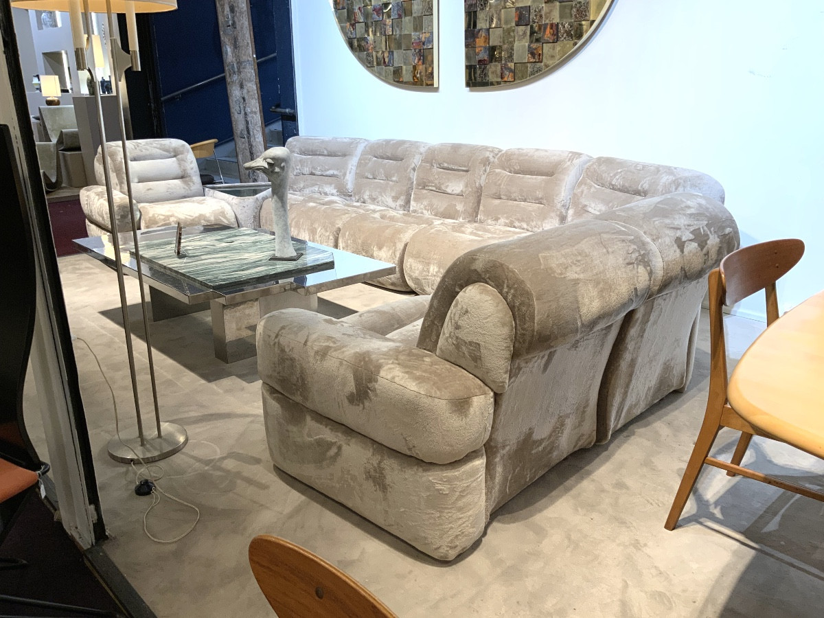 Large Modular Italian Sofa From The 1970s-photo-4