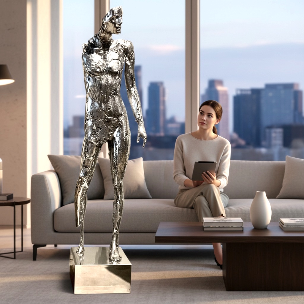 Grande Sculpture mythologique humanoïde grandeur nature-photo-2