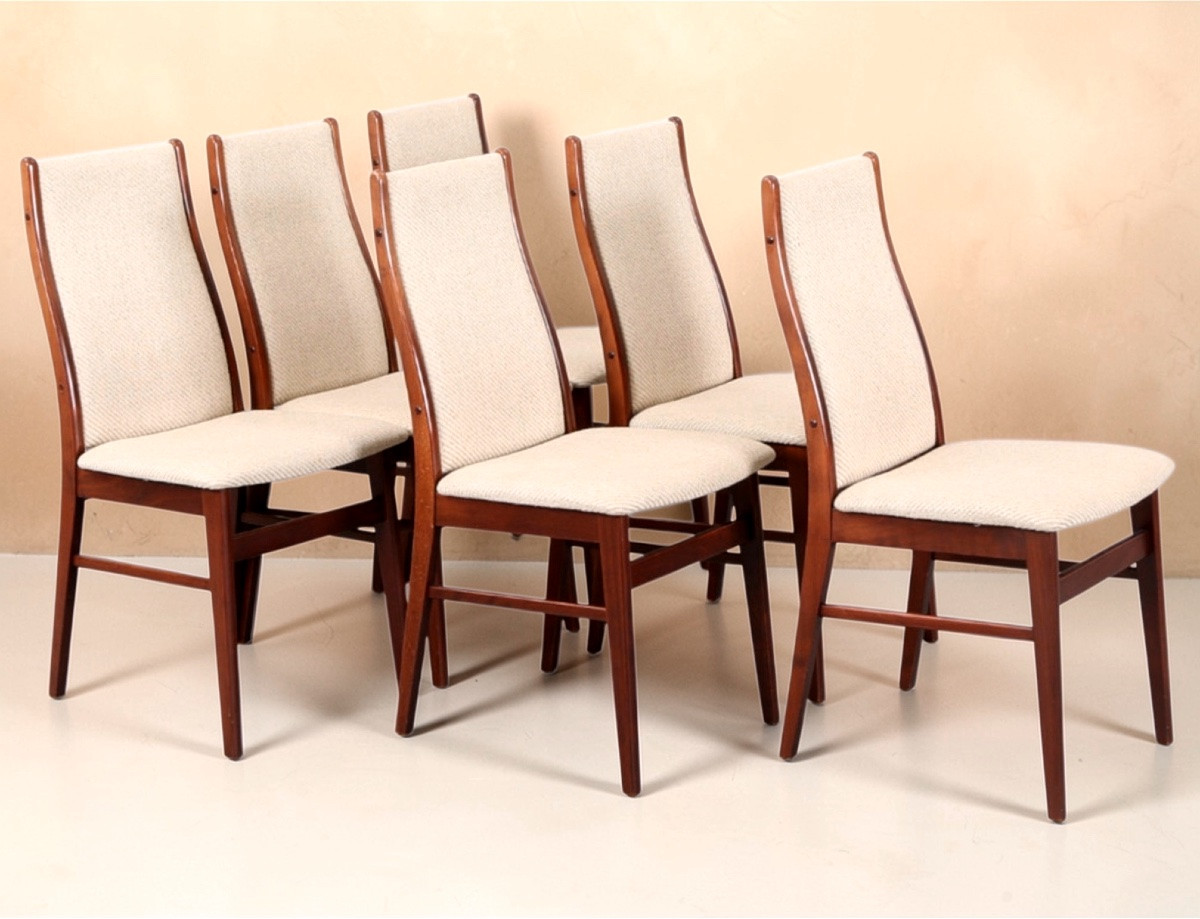 Set Of 6 Scandinavian Design Chairs 1960/70 By Johannes Andersen-photo-3