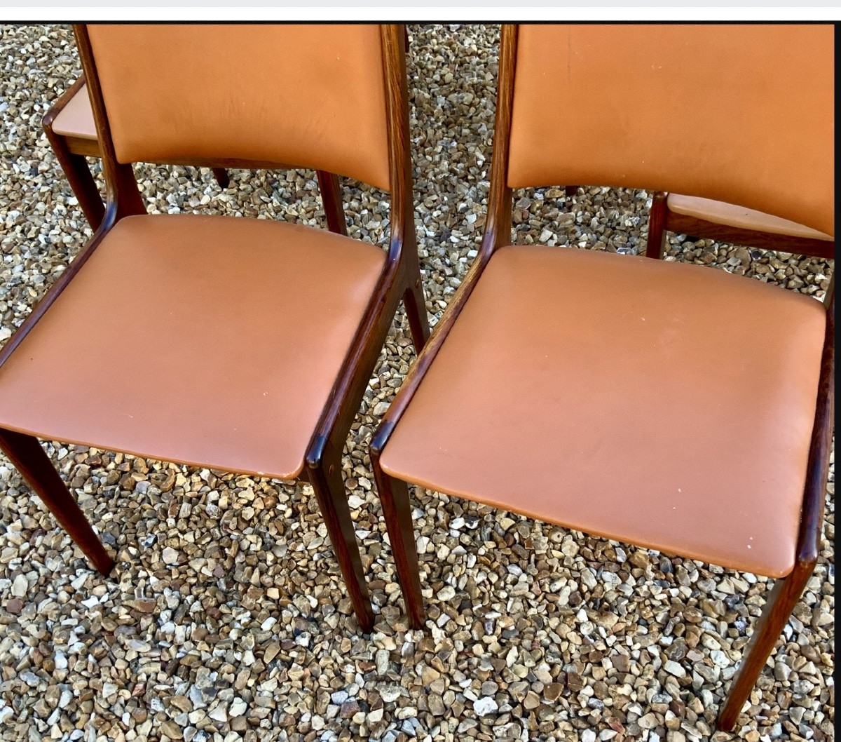 8 Scandinavian 1960s Chairs By Johannes Andersen In Solid Rosewood And Leather-photo-3