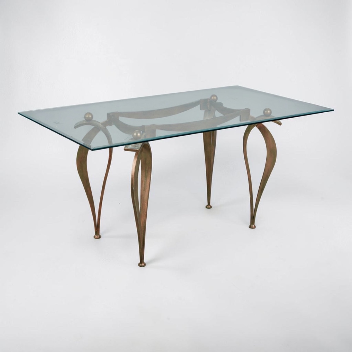 Table de salle à manger en bronze, fin XXème