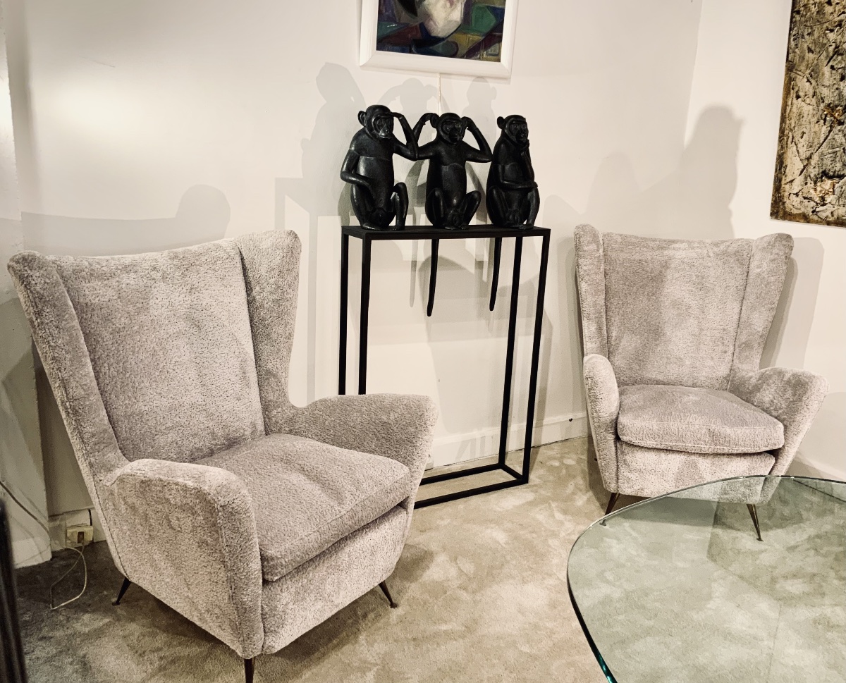 Pair Of Italian Gio Ponti Armchairs