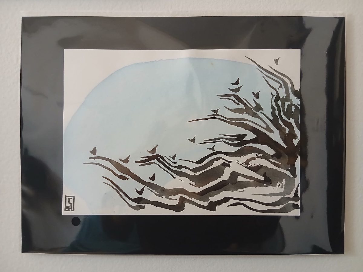 "the Twitter Cloud" Wall Panel Consisting Of 12 Landscapes-photo-2