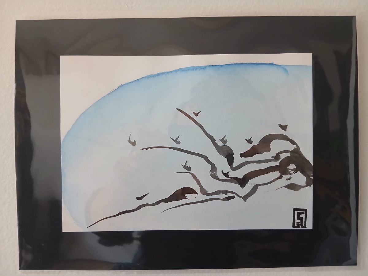 "the Twitter Cloud" Wall Panel Consisting Of 12 Landscapes-photo-4