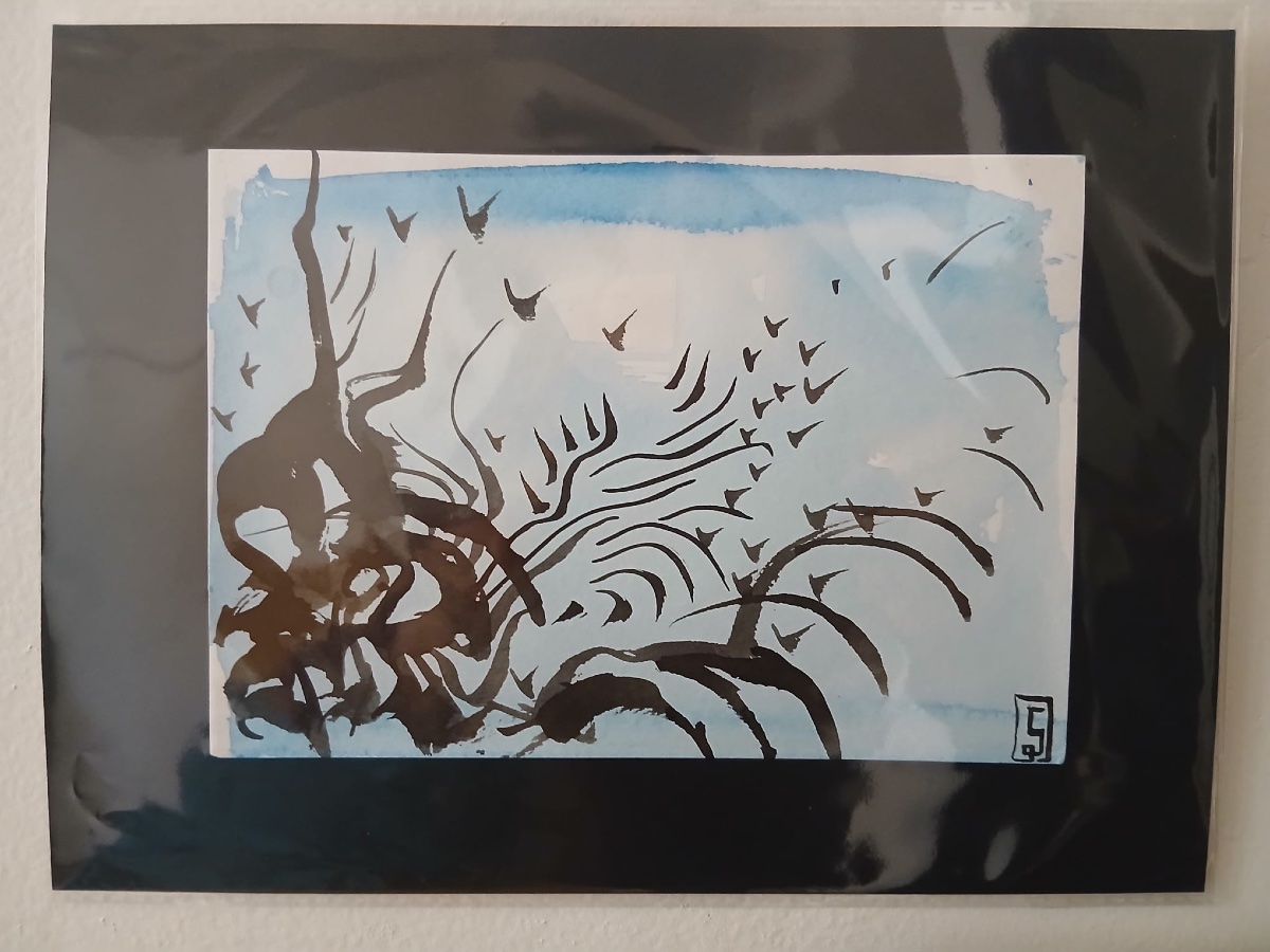 "the Twitter Cloud" Wall Panel Consisting Of 12 Landscapes-photo-8