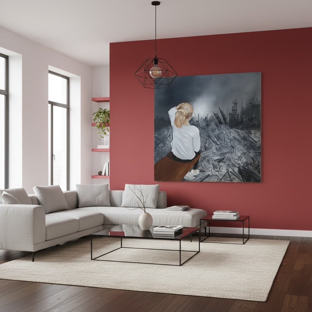 Tableau huile sur toile, fillette assise de Jean Gabriel Mondié-photo-4