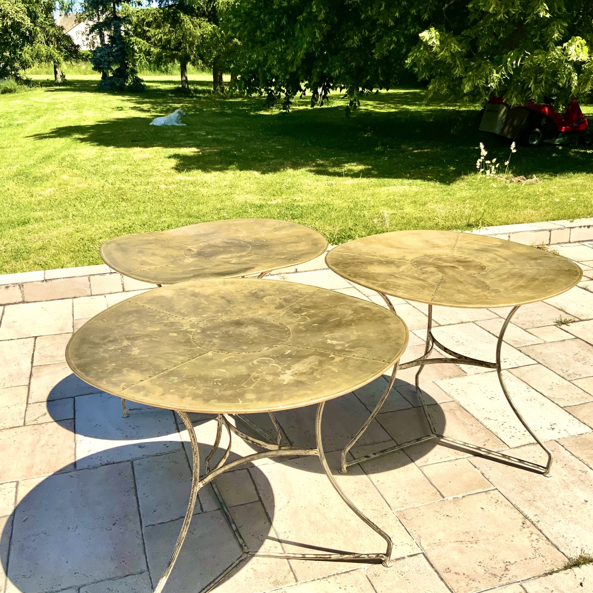3 tables bistrot laiton