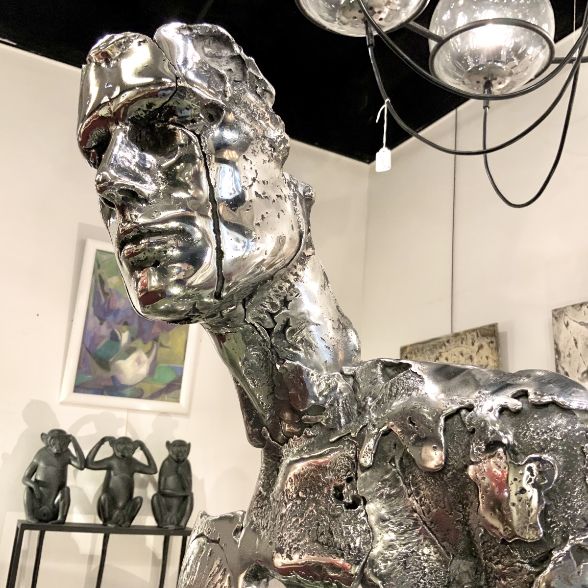 Buste d’homme en métal (pièce unique) par Stéphane Lemeur-photo-2