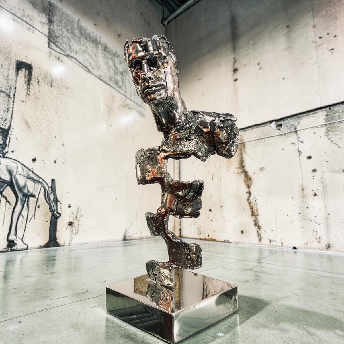 Buste d’homme en métal (pièce unique) par Stéphane Lemeur-photo-1