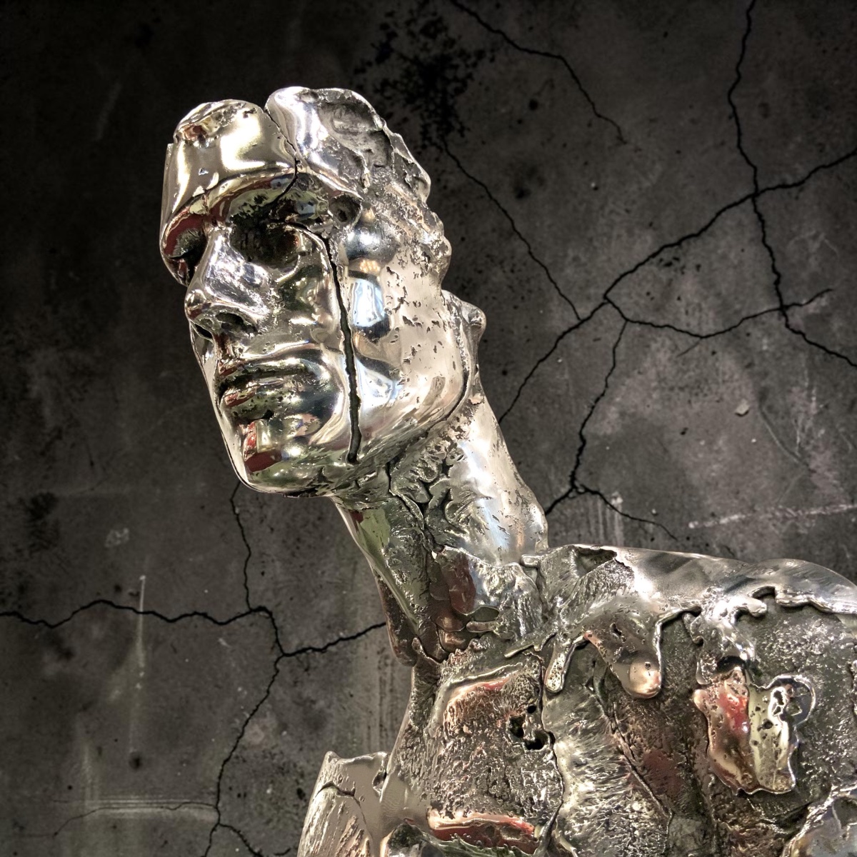 Buste d’homme en métal (pièce unique) par Stéphane Lemeur-photo-3