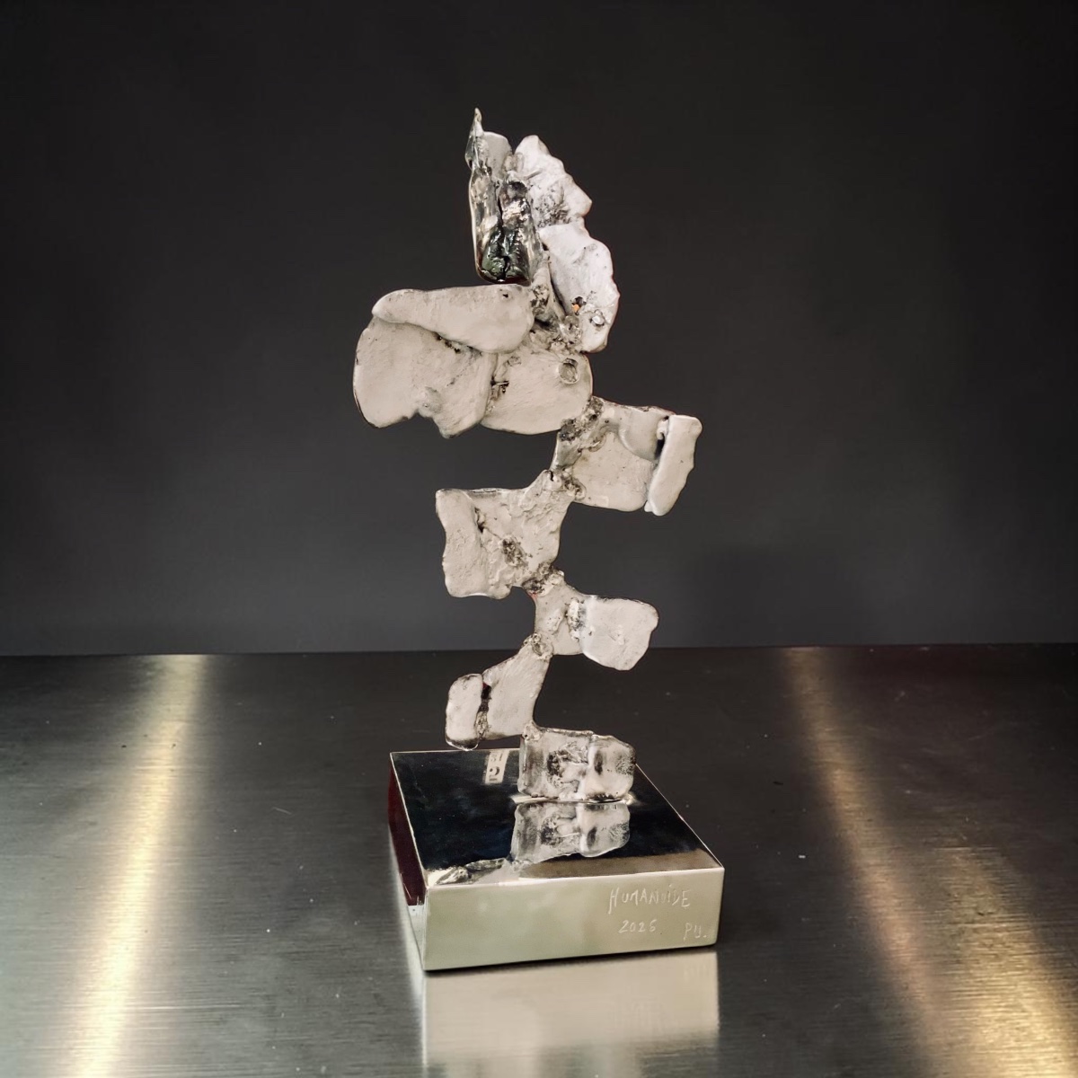 Buste d’homme en métal (pièce unique) par Stéphane Lemeur-photo-4