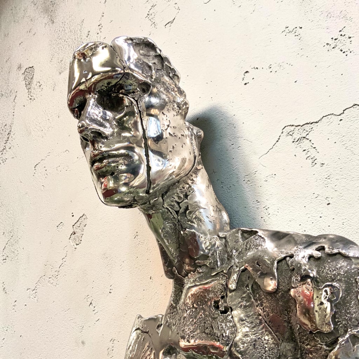 Buste d’homme en métal (pièce unique) par Stéphane Lemeur-photo-5