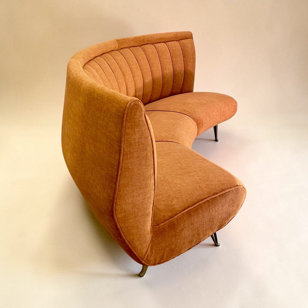 Rare Curved Wicker Sofa From The 1950s By Guglielmo Veronesi-photo-4