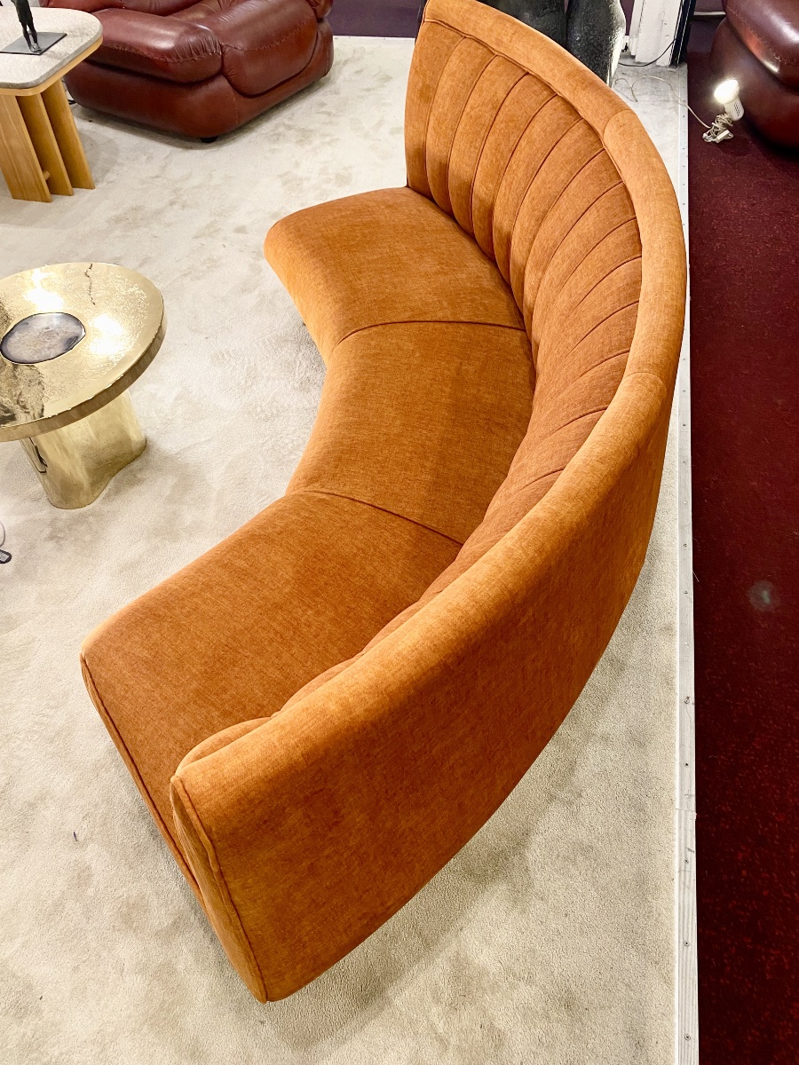 Rare Curved Wicker Sofa From The 1950s By Guglielmo Veronesi-photo-4