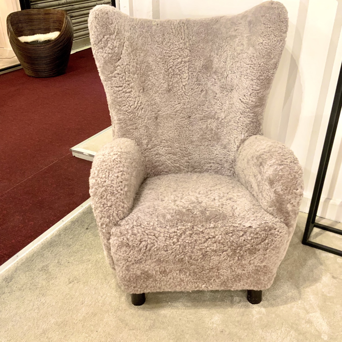 Pair Of Scandinavian Sheepskin Armchairs By Mogens Lassen-photo-2