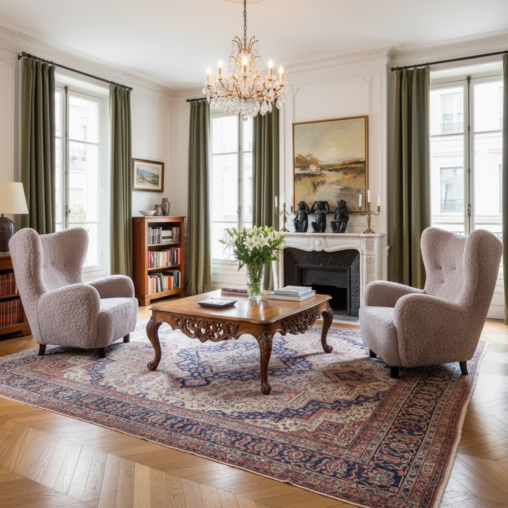 Pair Of Scandinavian Sheepskin Armchairs By Mogens Lassen-photo-7