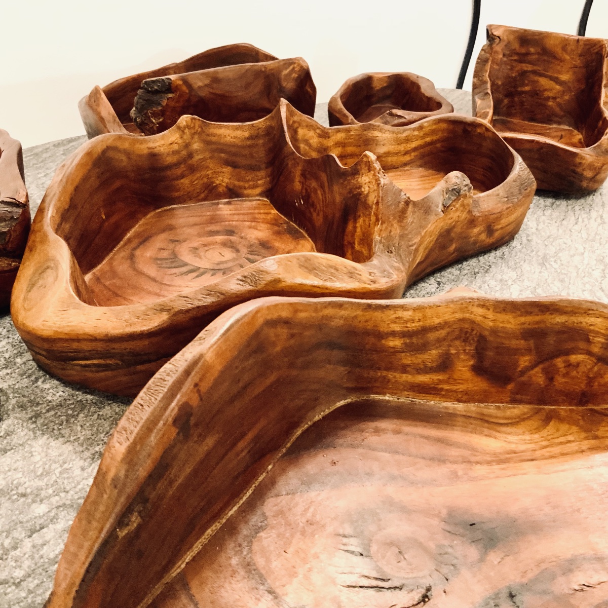 Olive Wood Trinket Tray, Carved From Solid Olive Wood, Italy, 1971-photo-4